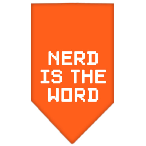 Nerd is the Word Screen Print Bandana Orange Large